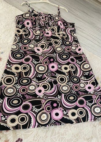 Bohem Çok Renkli Uzun Askılı Elbise - Görsel 2