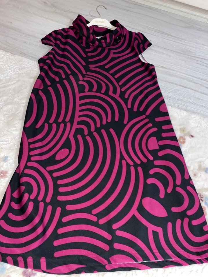 Pembe Desenli Uzun elbise - Görsel 2