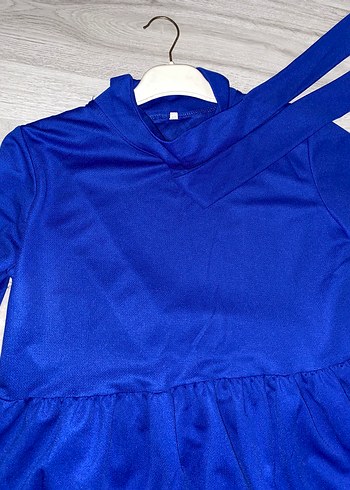 Uzun Kollu Mavi Bohem kadın Elbise L beden - Görsel 3