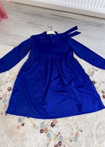 Uzun Kollu Mavi Bohem kadın Elbise L beden - Görsel 2