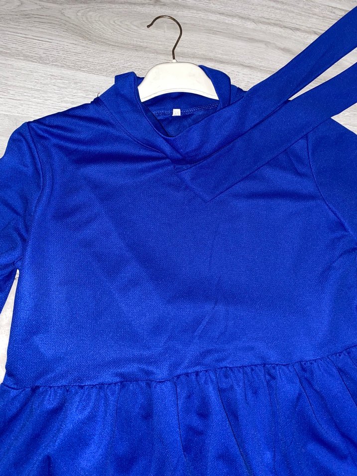 Uzun Kollu Mavi Bohem kadın Elbise L beden - Görsel 3