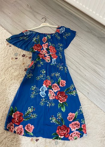 Çiçek Desenli Uzun Bohem Elbise - Görsel 3