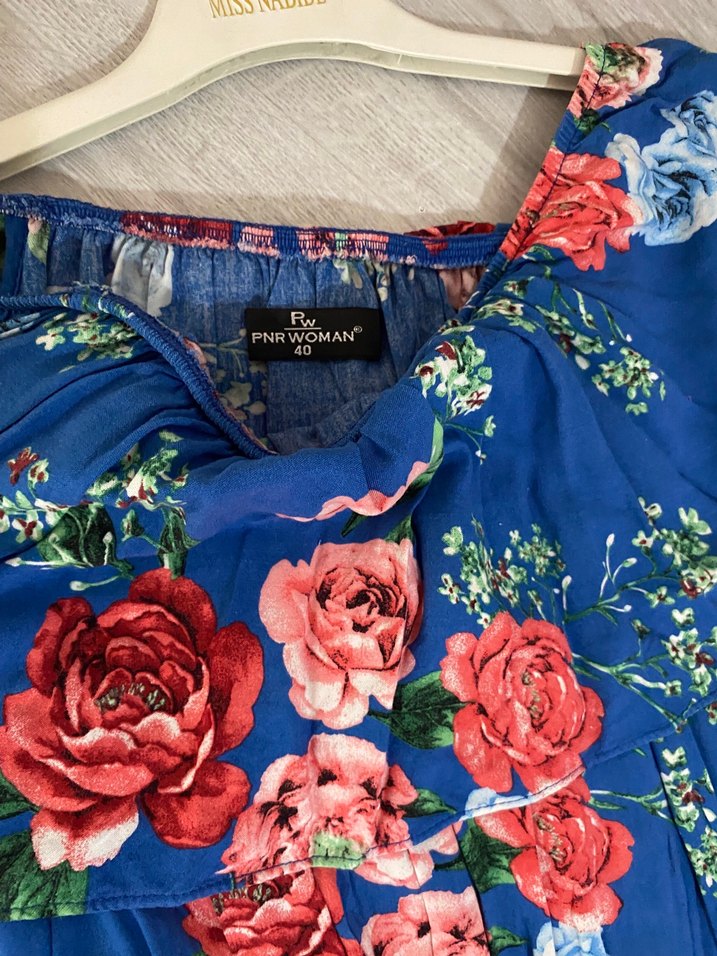 Çiçek Desenli Uzun Bohem Elbise - Görsel 2