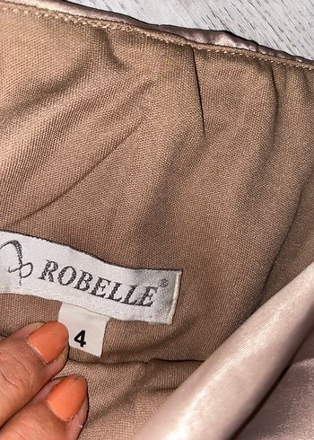 Bej Drapeli Straplez Abiye Elbise - Görsel 7