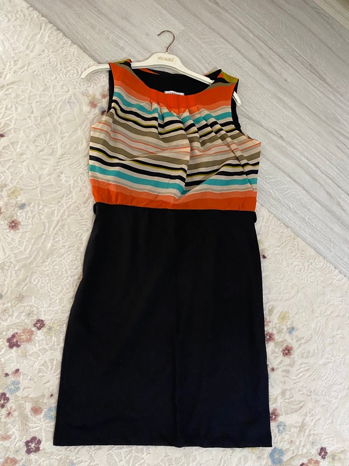 Çok Renkli Kolsuz Midi Bohem Elbise - Görsel 2