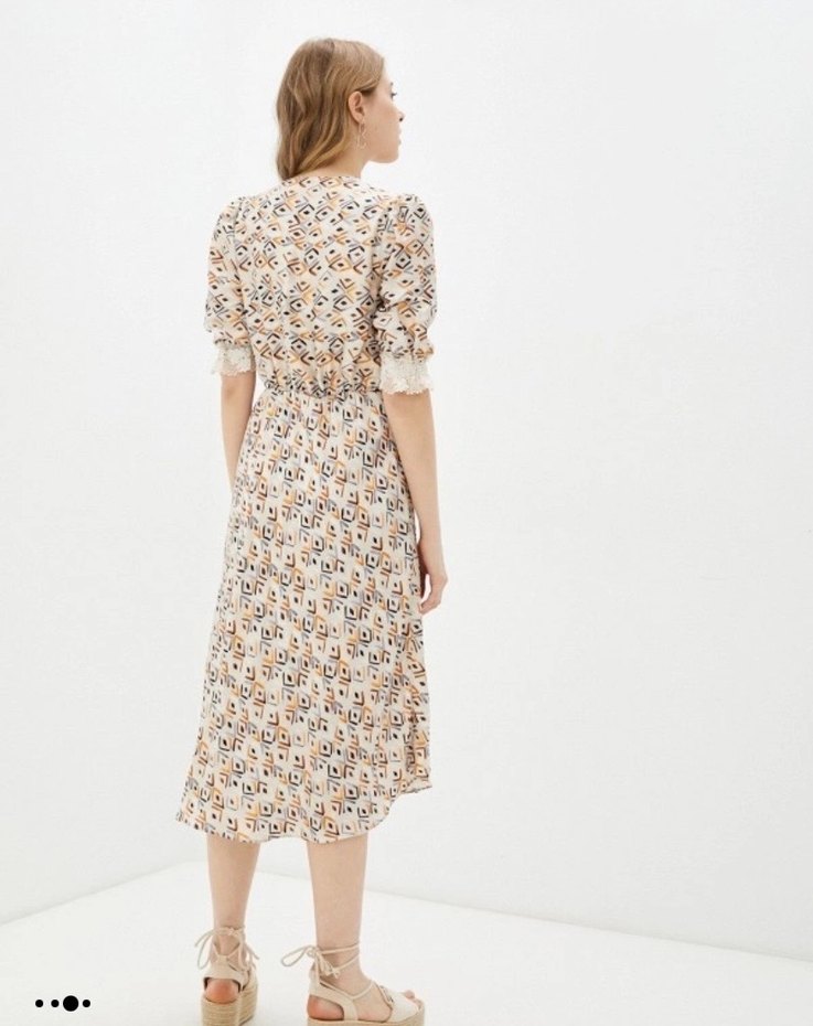 Dantel Detaylı V Yakalı Bohem Mini Elbise ADL markası - Görsel 3