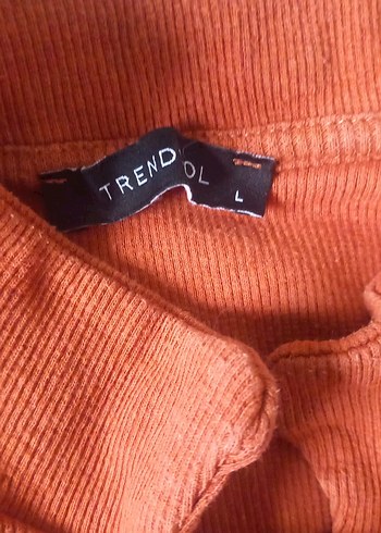 l Beden kahverengi Renk Kadin Kahverengi Kısa Kollu Polo Tişört