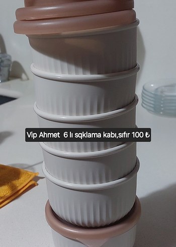 Vip Ahmet 6'lı Saklama Kabı Seti Bej