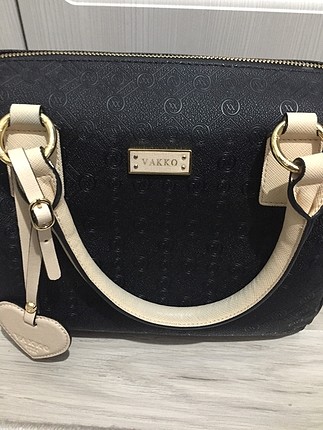 Vakko klasik model siyah monogram çanta
