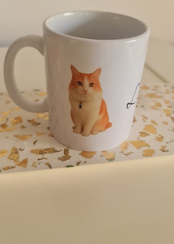 Sarman Kedi Leo Desenli Seramik Kupa