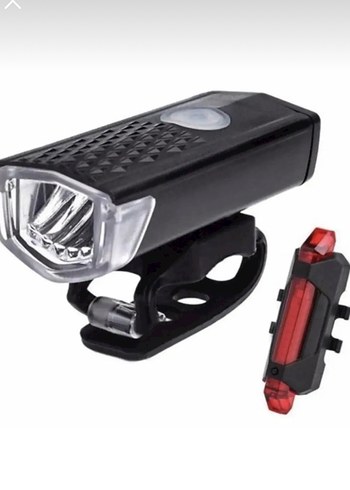 USB Şarjlı Siyah Bisiklet Ön ve Arka Işık Seti - Görsel 2