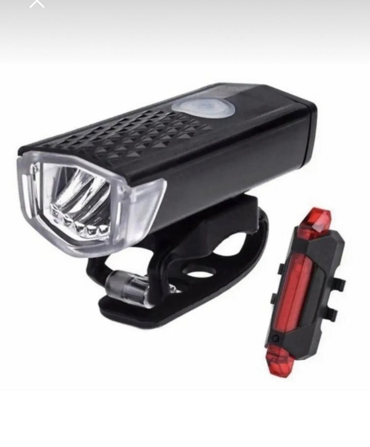 USB Şarjlı Siyah Bisiklet Ön ve Arka Işık Seti - Görsel 2