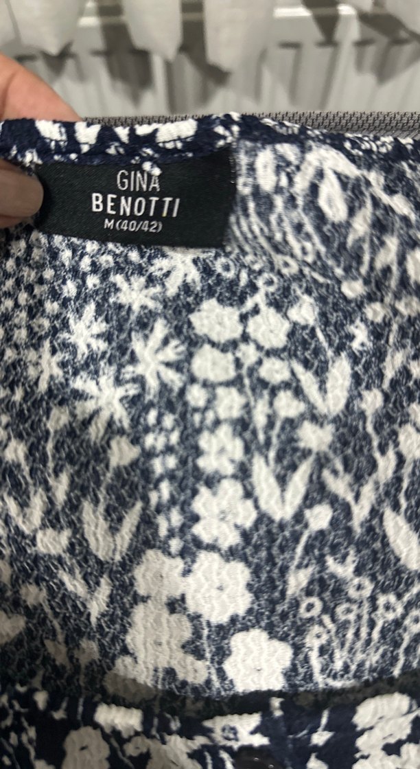 Çiçek Desenli lacivert beyaz Bluz - Görsel 5