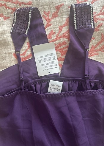 Parlak Mor Drapeli Gecelik - Görsel 6