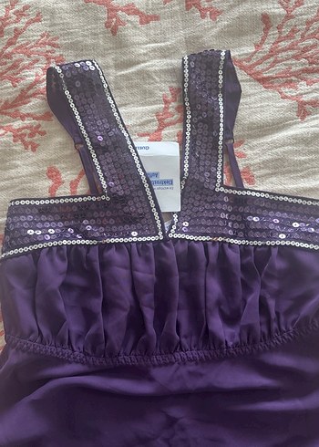 Parlak Mor Drapeli Gecelik - Görsel 4