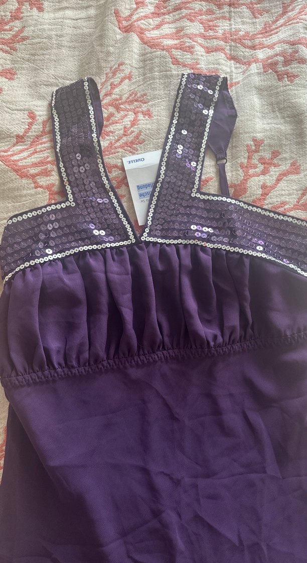 Parlak Mor Drapeli Gecelik - Görsel 2