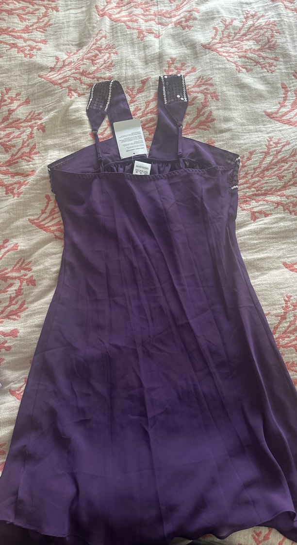 Parlak Mor Drapeli Gecelik - Görsel 5