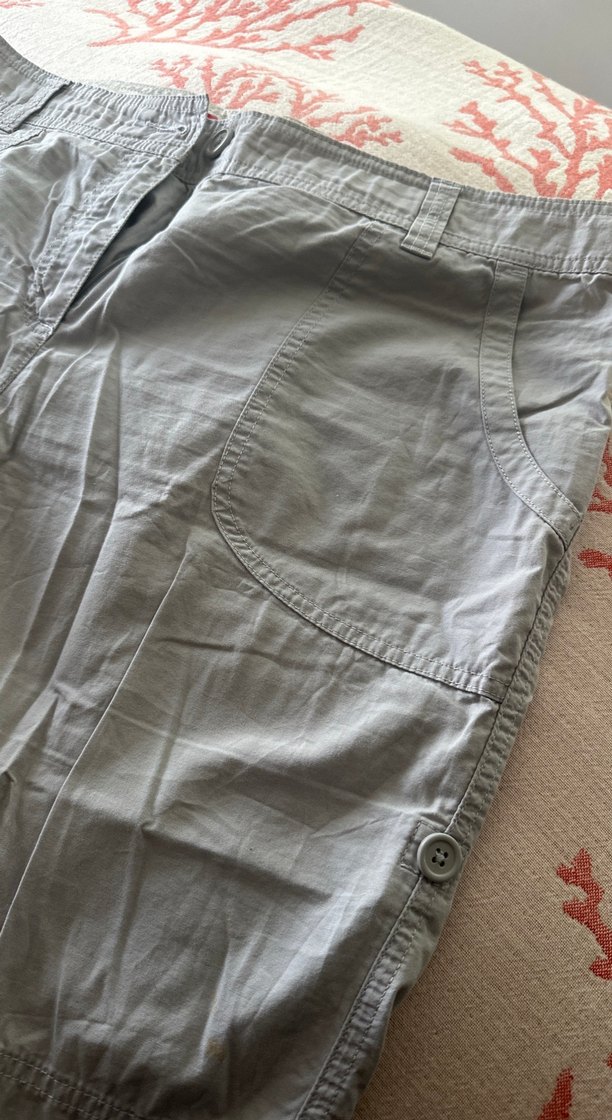 Düğmeli Gri Midi  Şort - Görsel 3