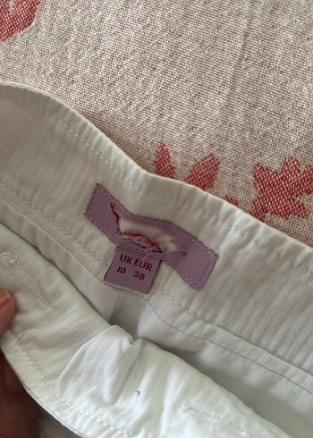 Düğmeli Beyaz Midi Keten Etek - Görsel 5