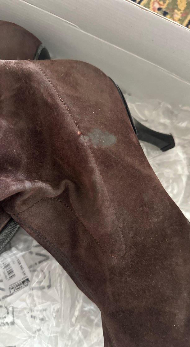 Kahverengi Süet Nakışlı Topuklu Çizme - Görsel 5