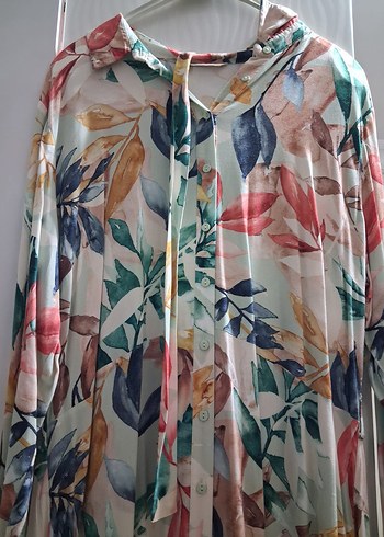 Bohem Çok Renkli Uzun Pilili Kadın Elbise - Görsel 2