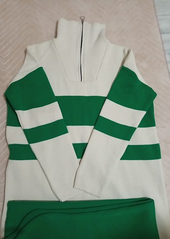 Yeşil Çizgili triko takım - Görsel 2