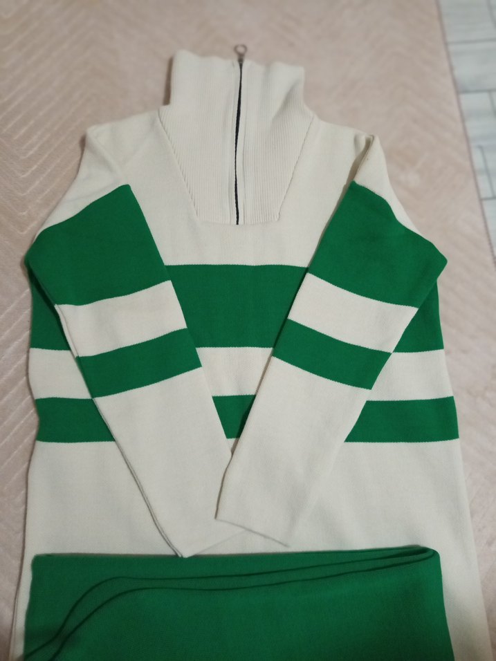 Yeşil Çizgili triko takım - Görsel 2