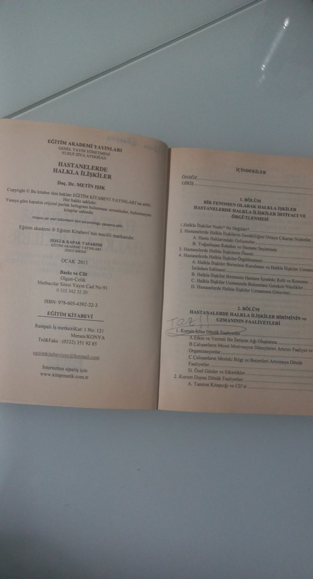 Hastanelerde Halkla İlişkiler Kitabı Metin Işık - Görsel 3