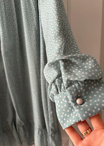 Uzun Kollu Fırfırlı Salaş Tunik - Görsel 3