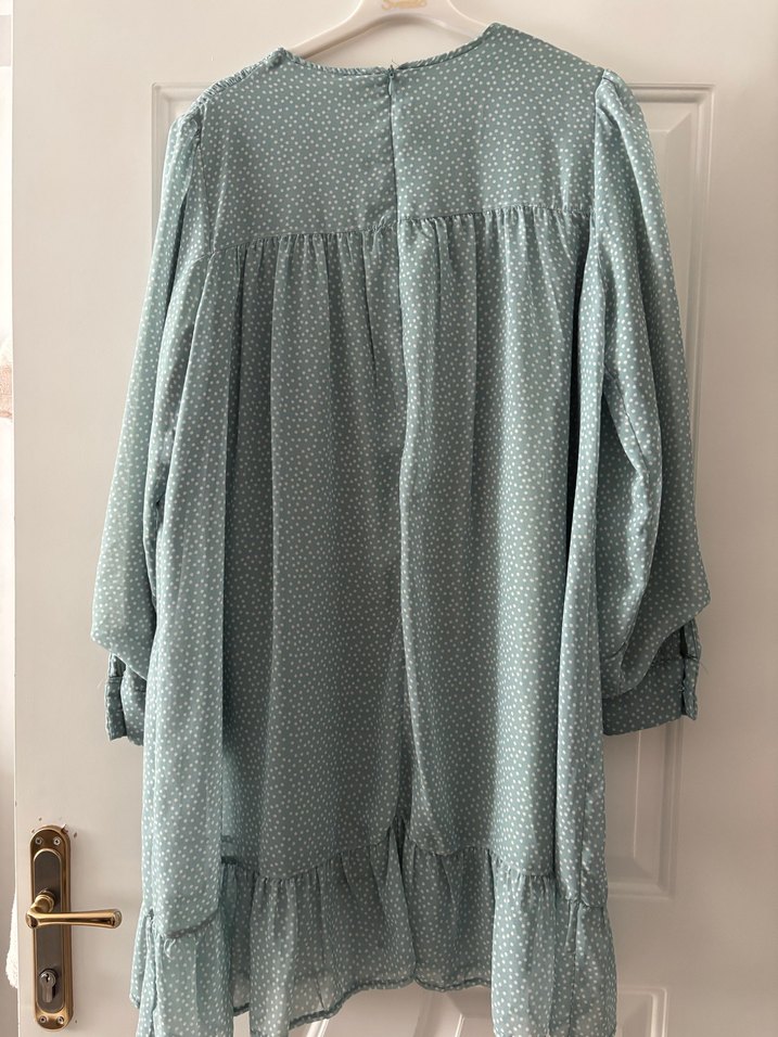 Uzun Kollu Fırfırlı Salaş Tunik - Görsel 2