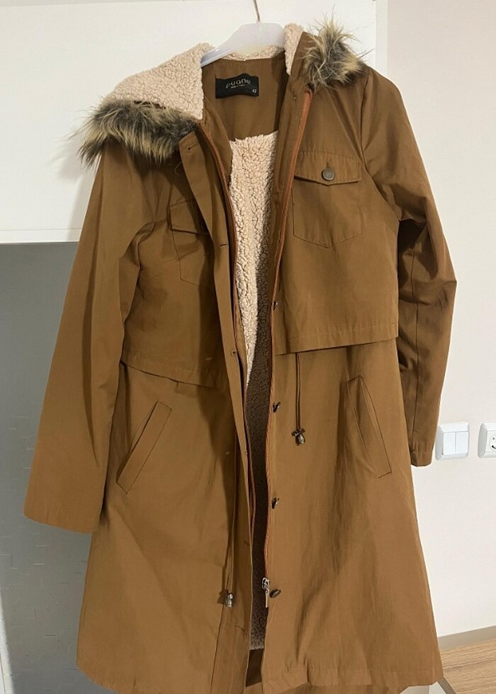 Kadın uzun mont parka  - Görsel 2