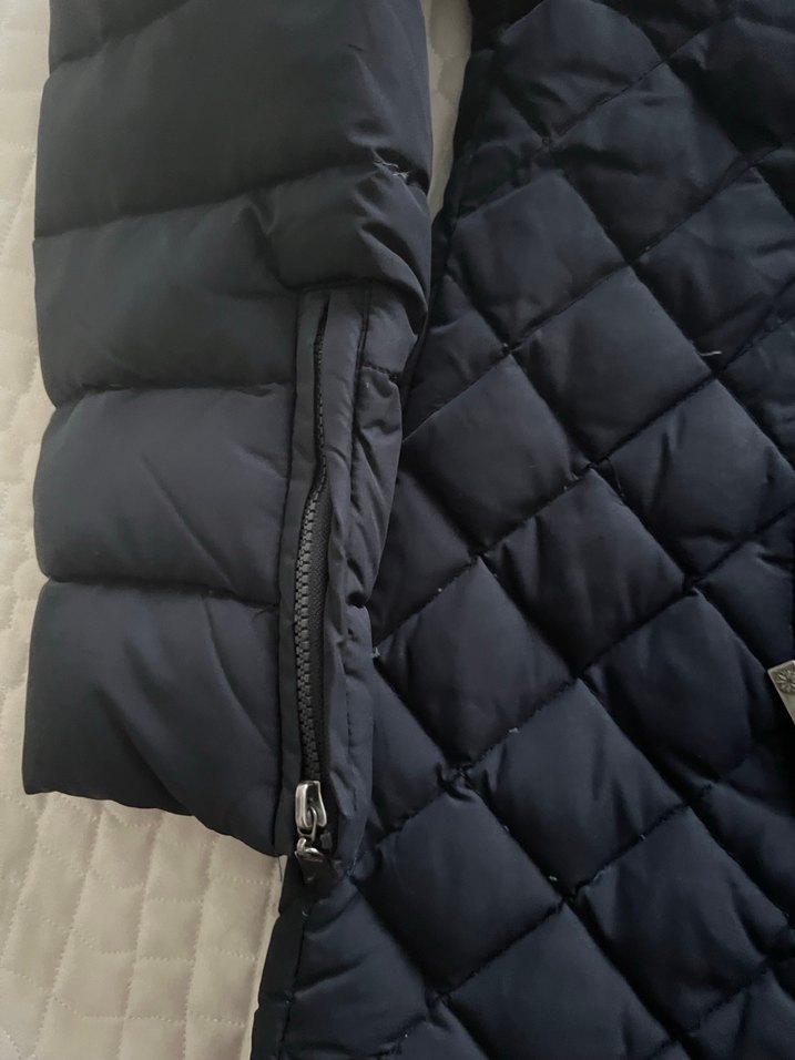 Kadın Lacivert kaz tüyü şişme kapşonlu su tutmaz  Kışlık Mont - Görsel 2