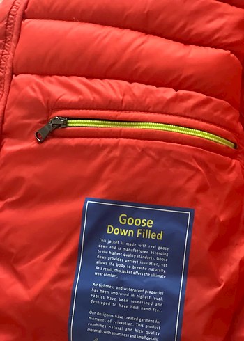 Turuncu şişme kaz tüyü Erkek Mont - Görsel 9