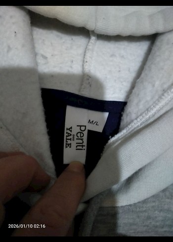 Gri Kapüşonlu Yale Baskılı Sweatshirt - Görsel 4