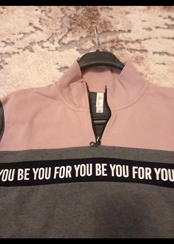 Yarı Fermuarlı Gri Kadın Sweatshirt - Görsel 2