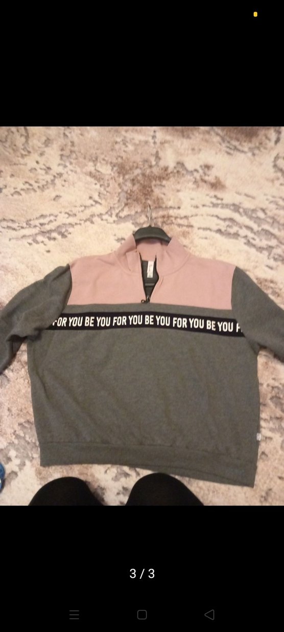 Yarı Fermuarlı Gri Kadın Sweatshirt - Görsel 3