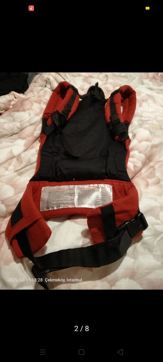 Koyu Kırmızı Bebek Taşıyıcı - Görsel 2