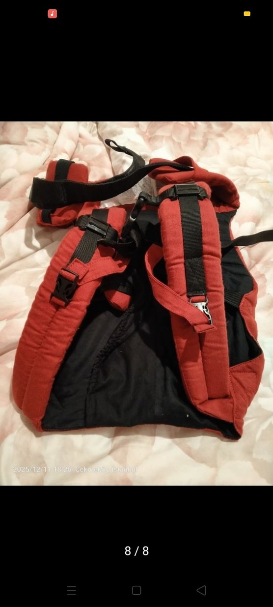 Koyu Kırmızı Bebek Taşıyıcı - Görsel 5