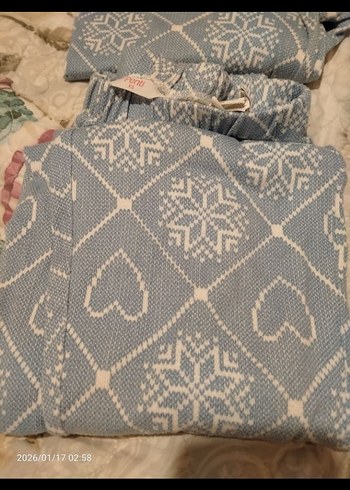 Nakışlı Mavi Gri Örgü Çocuk Battaniyesi - Görsel 6