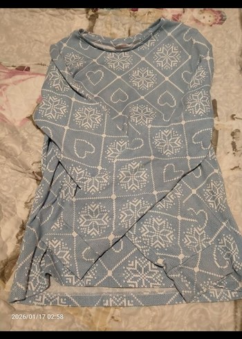 Nakışlı Mavi Gri Örgü Çocuk Battaniyesi - Görsel 3