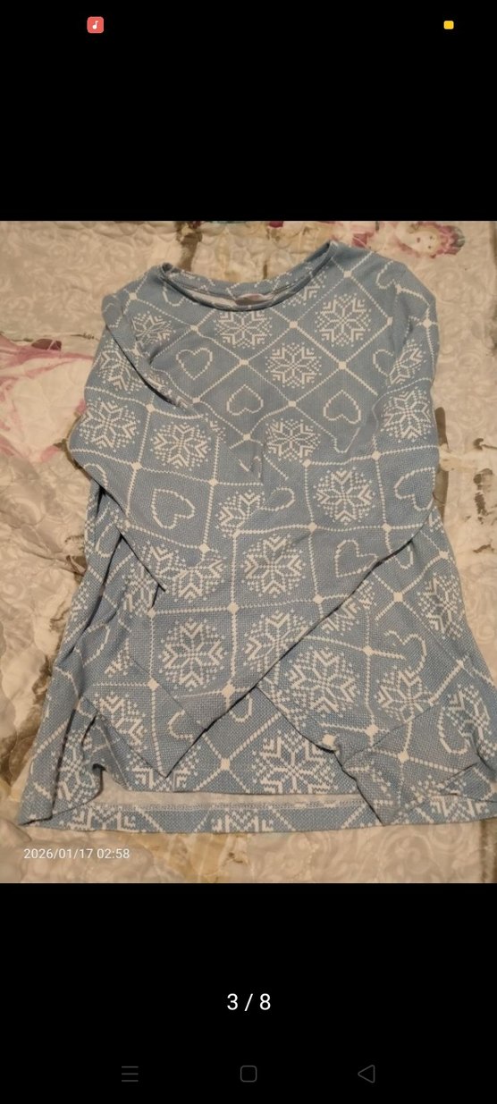 Nakışlı Mavi Gri Örgü Çocuk Battaniyesi - Görsel 3