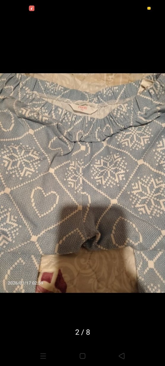 Nakışlı Mavi Gri Örgü Çocuk Battaniyesi - Görsel 2