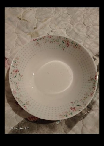 Çiçek Desenli Beyaz Yemek Takımı - Görsel 6