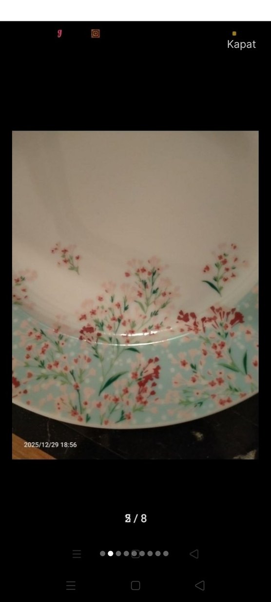 Çiçek Desenli Beyaz Yemek Takımı - Görsel 5