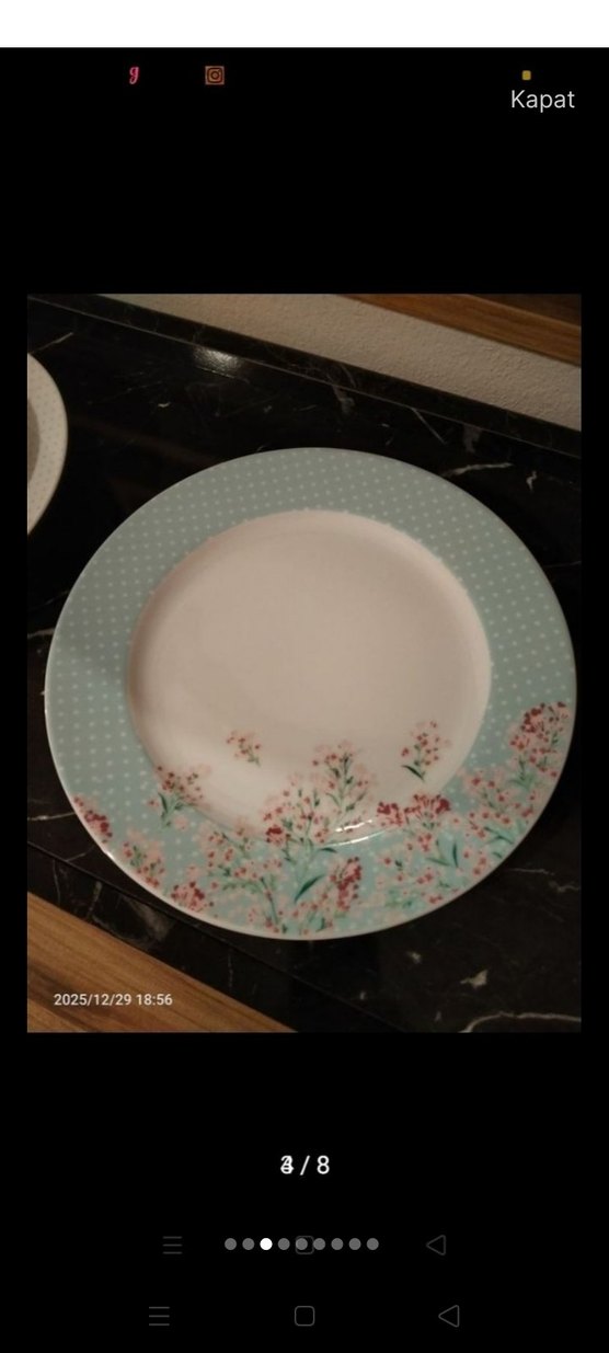 Çiçek Desenli Beyaz Yemek Takımı - Görsel 4