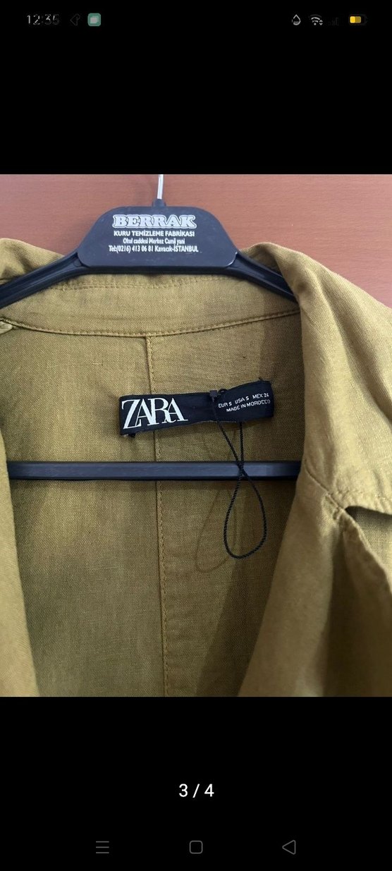 Kadın Haki Uzun Keten Trençkot - Görsel 3