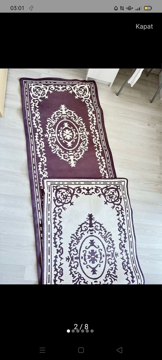 Siyah Nakışlı Geleneksel Halı - Görsel 2