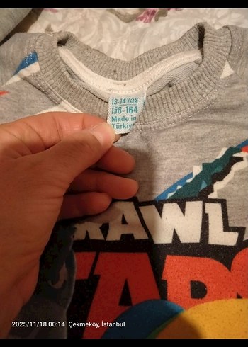 Baskılı Gri Erkek Çocuk Sweatshirt - Görsel 3