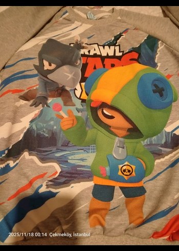 Baskılı Gri Erkek Çocuk Sweatshirt - Görsel 2