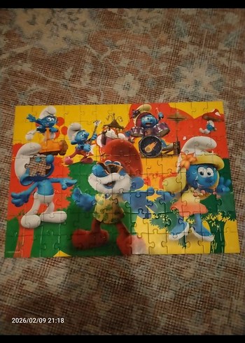 Renkli Şirinler Çocuk Puzzle - Görsel 2